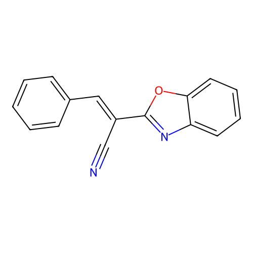 (2E)-2-(1,3-benzoxazol-2-yl)-3-phenylprop-2-enenitrile structure