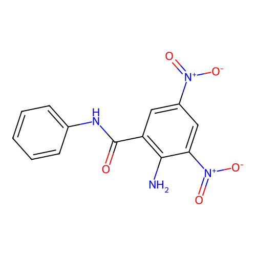 2-amino-3,5-dinitro-N-phenylbenzamide structure