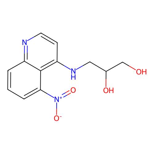 3-[(5-Nitro-4-quinolyl)amino]propane-1,2-diol structure