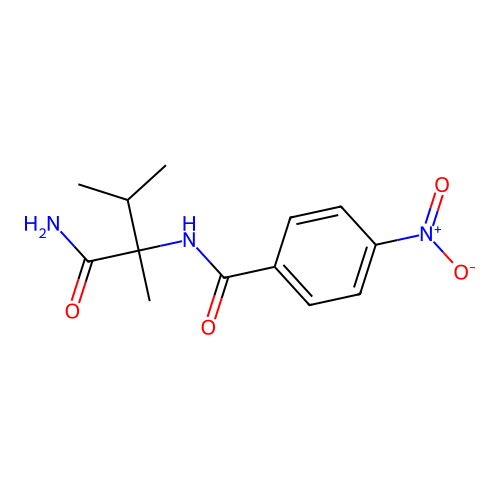 N-[1-(aminocarbonyl)-1,2-dimethylpropyl]-4-nitrobenzamide structure