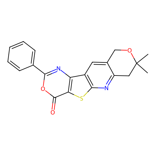 8,8-Dimethyl-3-phenyl-8,9-dihydro-6H-2,7-dioxa-11-thia-4,10-diaza-benzo[b]fluoren-1-one structure
