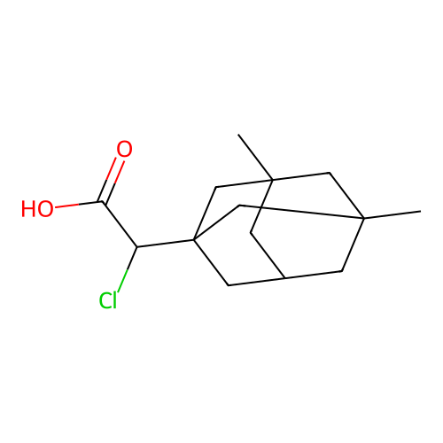 Chloro(3,5-dimethyl-1-adamantyl)acetic acid structure