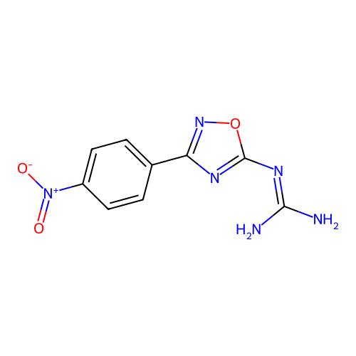 2-[3-(4-Nitrophenyl)-1,2,4-oxadiazol-5-yl]guanidine structure