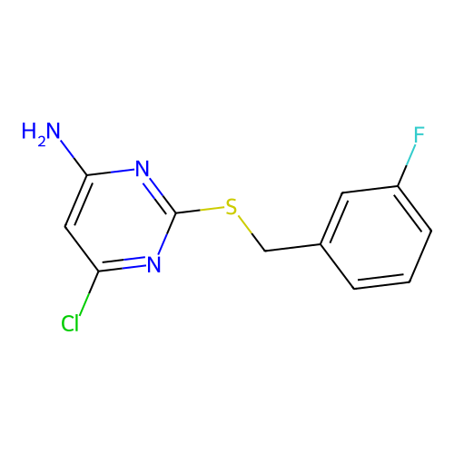 6-Chloro-2-[(3-fluorophenyl)methylsulfanyl]pyrimidin-4-amine structure