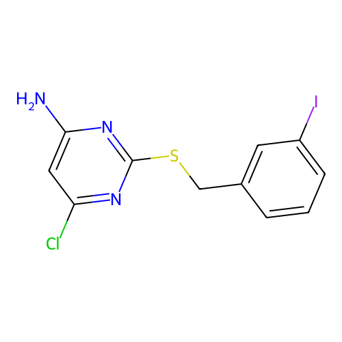 6-Chloro-2-[(3-iodophenyl)methylsulfanyl]pyrimidin-4-amine structure