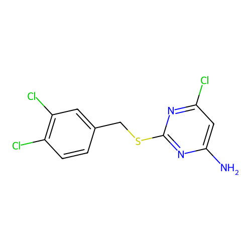 6-Chloro-2-[(3,4-dichlorophenyl)methylsulfanyl]pyrimidin-4-amine structure