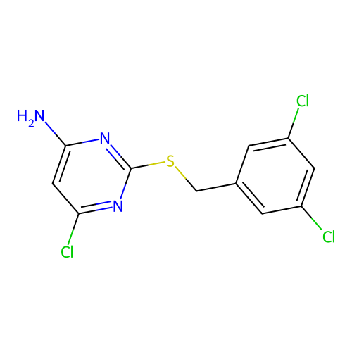 6-Chloro-2-[(3,5-dichlorophenyl)methylsulfanyl]pyrimidin-4-amine structure