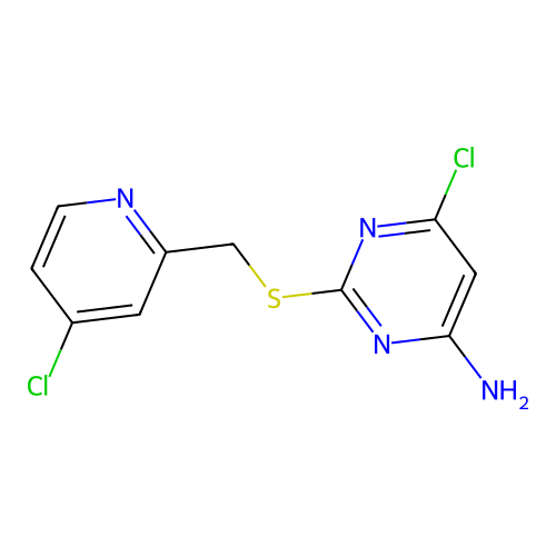 6-Chloro-2-[(4-chloro-2-pyridyl)methylsulfanyl]pyrimidin-4-amine structure