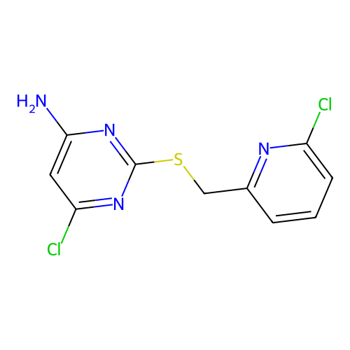 6-Chloro-2-[(6-chloro-2-pyridyl)methylsulfanyl]pyrimidin-4-amine structure