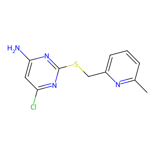 6-Chloro-2-[(6-methyl-2-pyridyl)methylsulfanyl]pyrimidin-4-amine structure