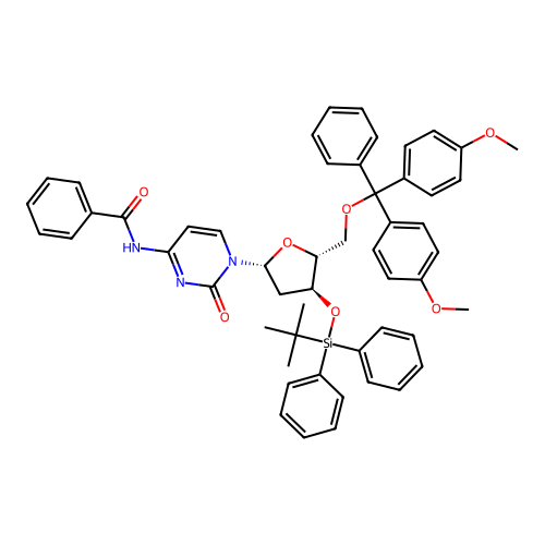 N-benzoyl-5'-O-[Bis(4-methoxyphenyl)phenylmethyl]-2'-deoxy-3'-O-[(1,1-dimethylethyl)diphenylsilyl]Cytidine structure