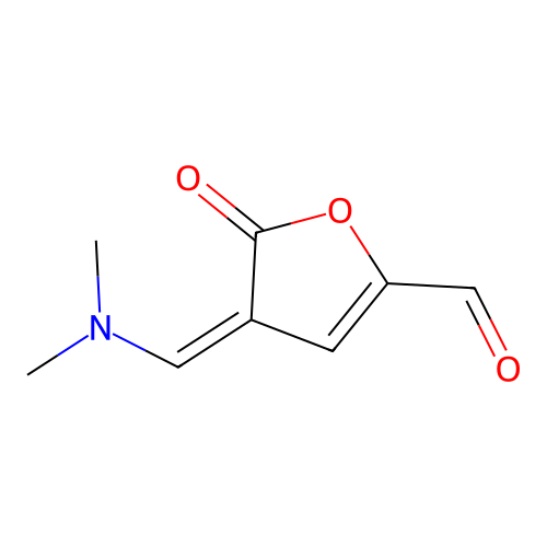 (4Z)-4-[(dimethylamino)methylidene]-5-oxo-4,5-dihydrofuran-2-carbaldehyde structure