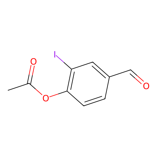 Acetic acid 4-formyl-2-iodo-phenyl ester structure