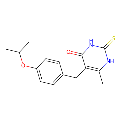 6-Methyl-5-[4-(propan-2-yloxy)benzyl]-2-sulfanylpyrimidin-4-ol structure