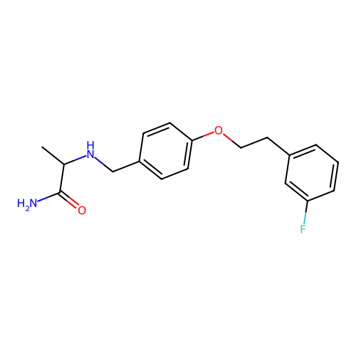 2-[[4-[2-(3-Fluorophenyl)ethoxy]phenyl]methylamino]propanamide structure