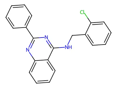 N-[(2-chlorophenyl)methyl]-2-phenylquinazolin-4-amine structure