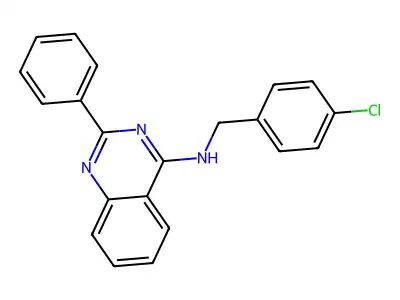 N-[(4-chlorophenyl)methyl]-2-phenylquinazolin-4-amine structure