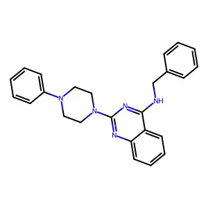 N-benzyl-2-(4-phenylpiperazin-1-yl)quinazolin-4-amine structure