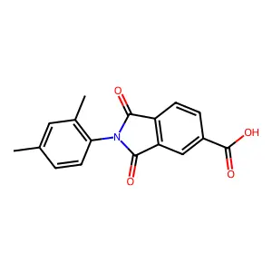 2-(2,4-dimethylphenyl)-1,3-dioxo-2,3-dihydro-1H-isoindole-5-carboxylic acid structure