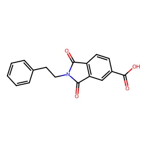1,3-dioxo-2-(2-phenylethyl)-2,3-dihydro-1H-isoindole-5-carboxylic acid structure