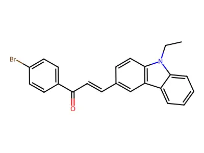 (2E)-1-(4-bromophenyl)-3-(9-ethyl-9H-carbazol-3-yl)prop-2-en-1-one structure