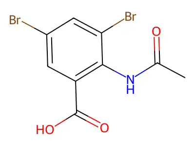 3,5-Dibromo-2-acetamidobenzoic acid structure