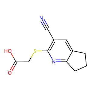 [(3-cyano-6,7-dihydro-5H-cyclopenta[b]pyridin-2-yl)sulfanyl]acetic acid structure