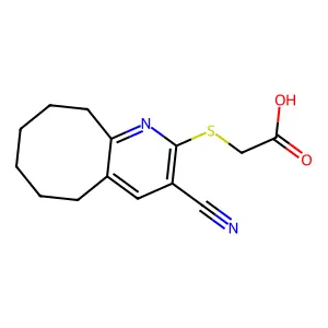 [(3-Cyano-5,6,7,8,9,10-hexahydrocycloocta[b]pyridin-2-yl)thio]acetic acid structure