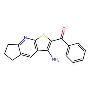 (3-amino-6,7-dihydro-5H-cyclopenta[b]thieno[3,2-e]pyridin-2-yl)(phenyl)methanone structure