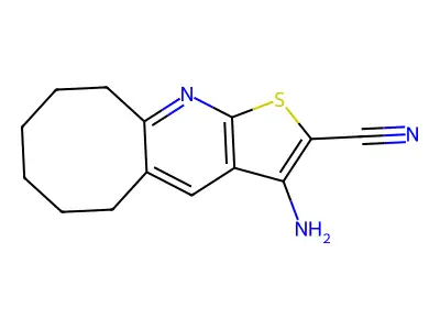 3-Amino-5,6,7,8,9,10-hexahydrocycloocta[b]thieno[3,2-e]pyridine-2-carbonitrile structure