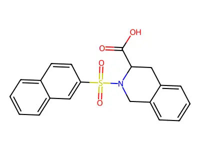 2-(Naphthalene-2-sulfonyl)-1,2,3,4-tetrahydroisoquinoline-3-carboxylic acid structure
