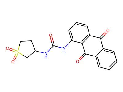 Urea, N-(9,10-dihydro-9,10-dioxo-1-anthracenyl)-N'-(tetrahydro-1,1-dioxido-3-thienyl)- structure