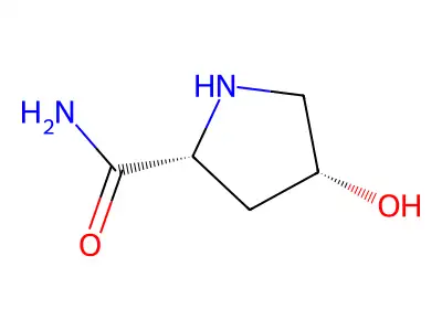 (2R,4R)-4-hydroxypyrrolidine-2-carboxamide structure