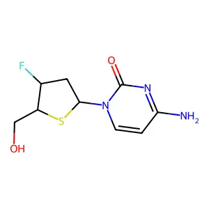 2',3'-Dideoxy-3'-fluoro-4'-thioCytidine structure