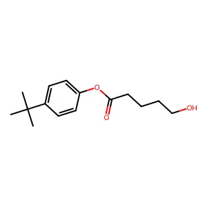 Pentanoic acid, 5-hydroxy-, p-t-butylphenyl ester structure