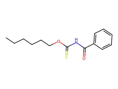 N-(hexyloxythioxomethyl)benzamide structure