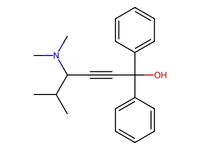 4-(Dimethylamino)-5-methyl-1,1-diphenylhex-2-yn-1-ol structure