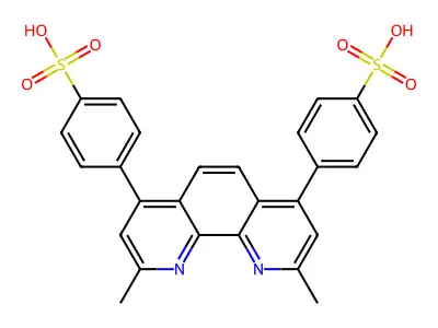 3-[2,9-Dimethyl-7-(4-sulfophenyl)-1,10-phenanthrolin-4-yl]benzenesulfonic acid structure