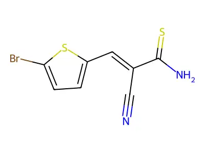 (2E)-2-(aminothioxomethyl)-3-(5-bromo(2-thienyl))prop-2-enenitrile structure