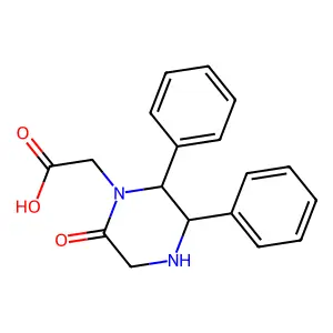 6-Oxo-2,3-diphenyl-1-piperazineacetic acid structure