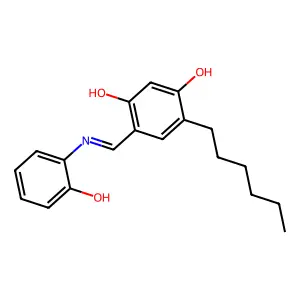 4-Hexyl-6-(N-(o-hydroxyphenyl)formimidoyl)resorcinol structure