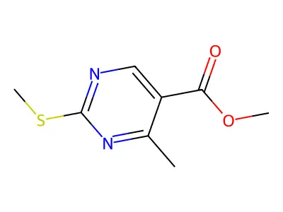 Methyl 4-methyl-2-(methylthio)pyrimidine-5-carboxylate structure