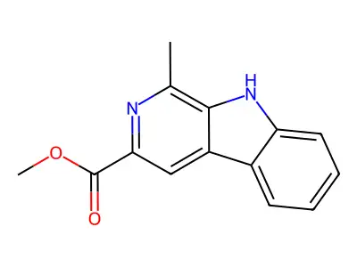 Methyl 1-methyl-9H-pyrido(3,4-b)indole-3-carboxylate structure