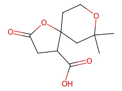 7,7-Dimethyl-2-oxo-1,8-dioxa-spiro[4.5]decane-4-carboxylic acid structure