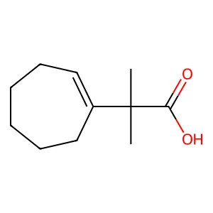 2-(Cyclohepten-1-yl)-2-methylpropanoic acid structure