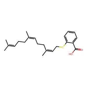 2-(3,7,11-Trimethyldodeca-2,6,10-trienylsulfanyl)benzoic acid structure
