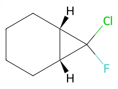 (1R,6S)-7-chloro-7-fluorobicyclo[4.1.0]heptane structure