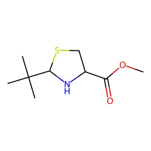 4-Thiazolidinecarboxylic acid, 2-(1,1-dimethylethyl)-, methyl ester structure