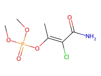Phosphoric acid, 3-amino-2-chloro-1-methyl-3-oxo-1-propenyl dimethyl ester structure