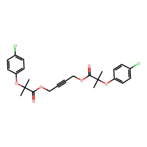 Propionic acid, 2-(p-chlorophenoxy)-2-methyl-, 2-butynylene ester structure
